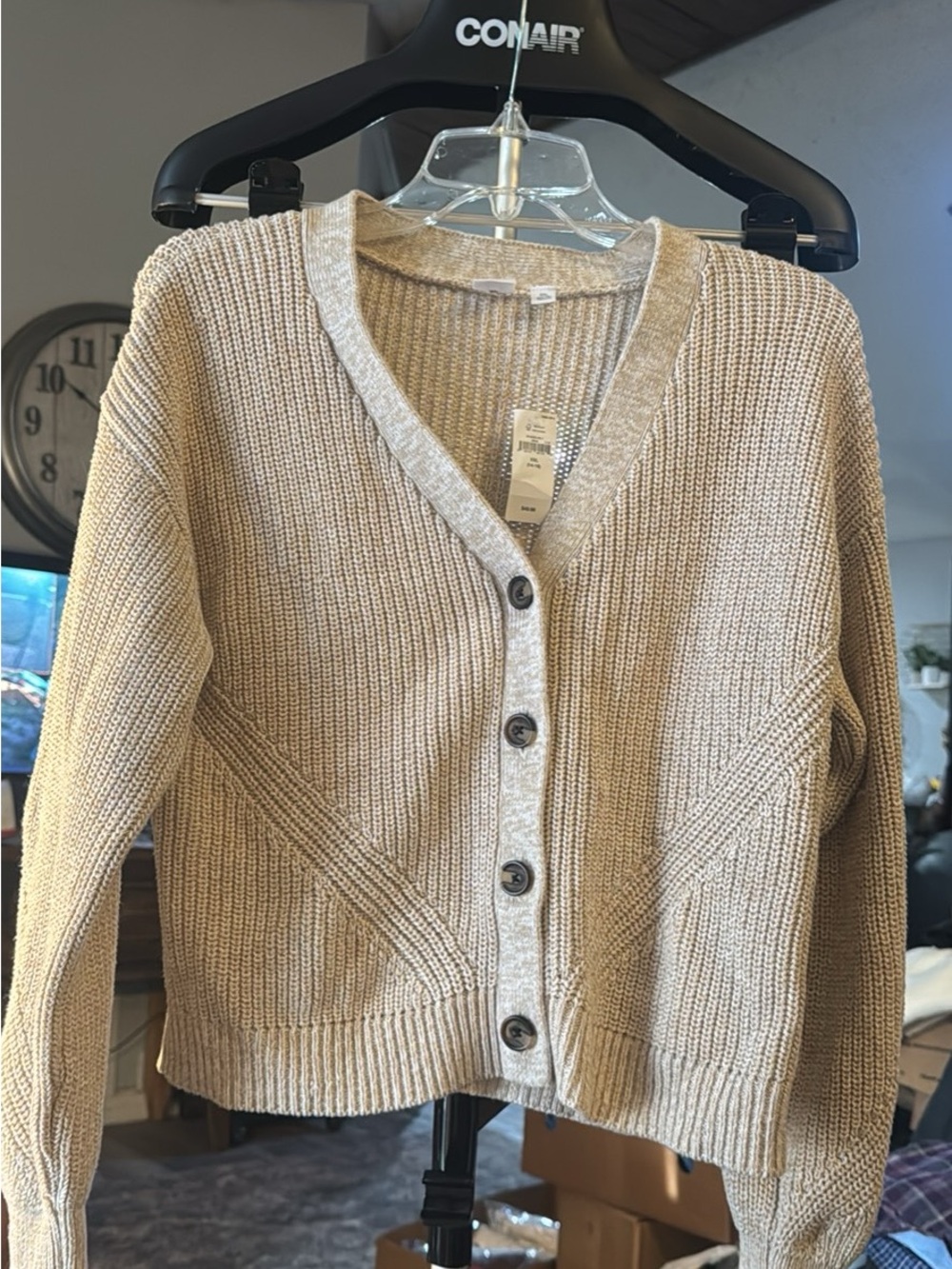 GAP Neutral Beige Button-Front Knit Cardigan#171